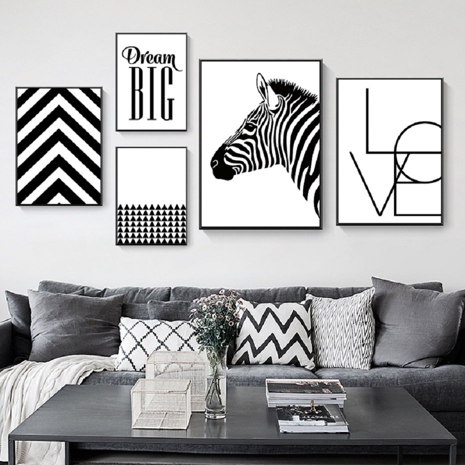 Постеры на стену для интерьера черно белые