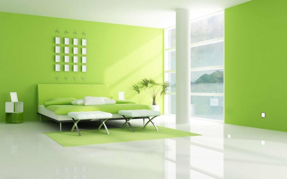Оттенки зеленого для стен