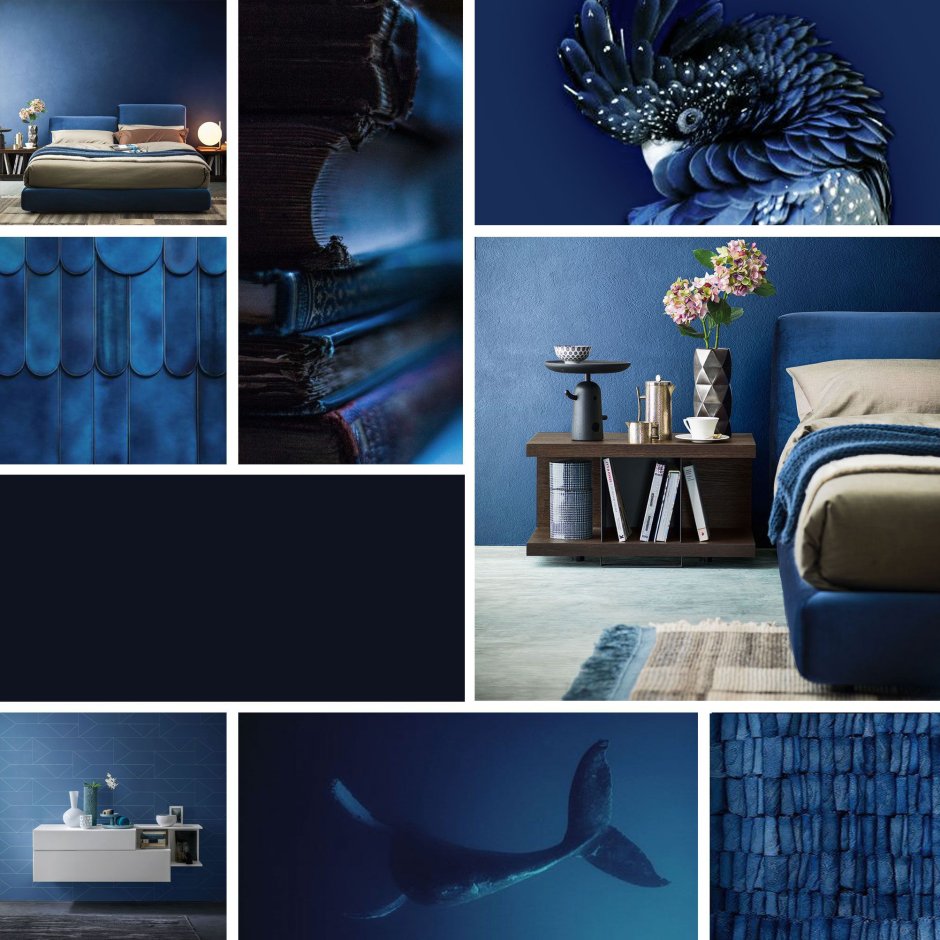 Classic Blue Pantone в интерьере