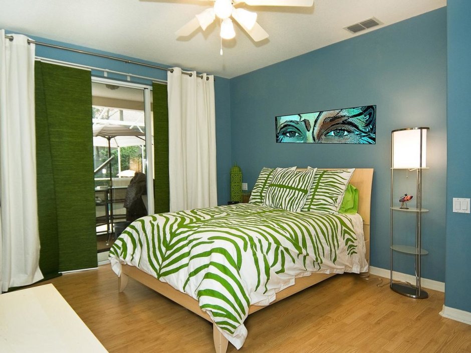 Красивые зеленые спальни