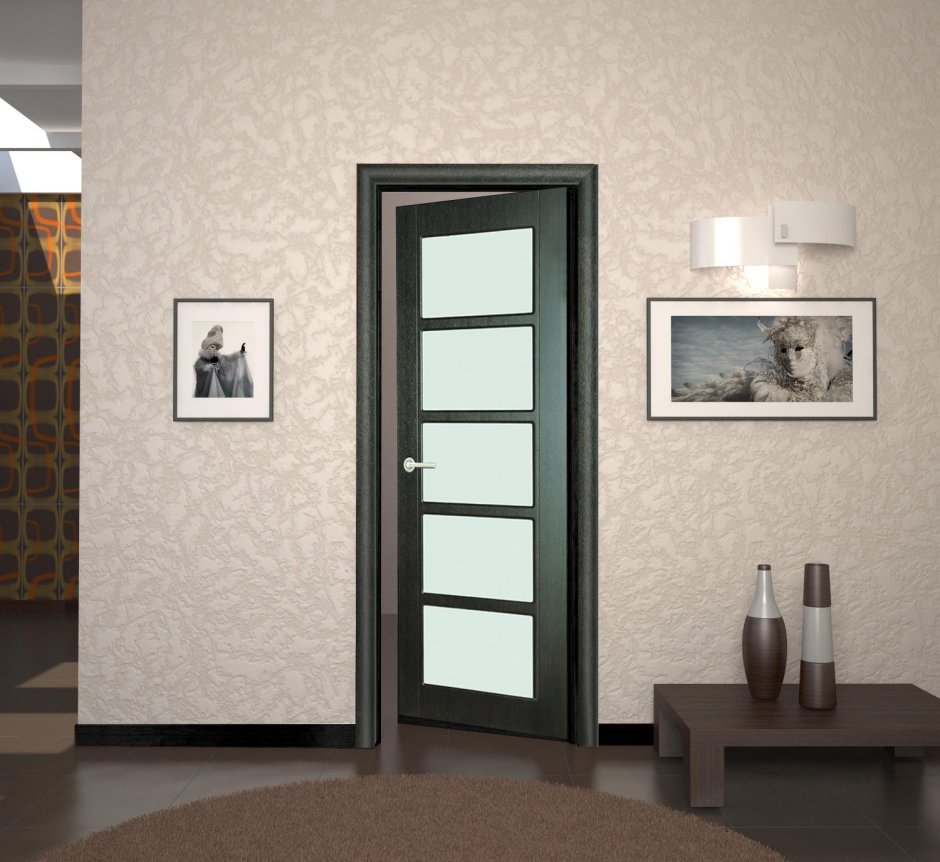 Серо-коричневые двери в интерьере квартиры реальные