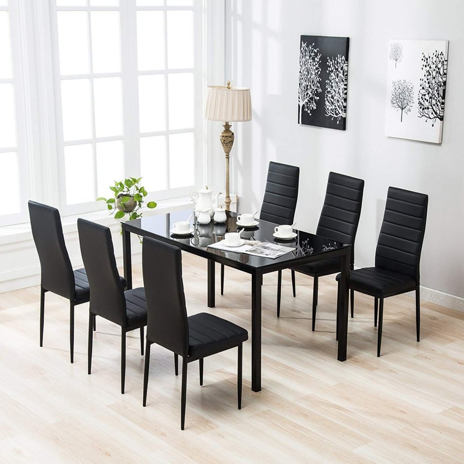 Черные стулья для столовой и гостиной
