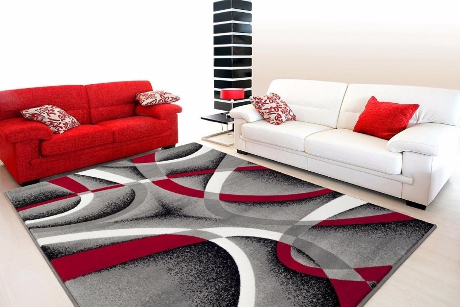 Ковер Pacific 150x230 красный с черным