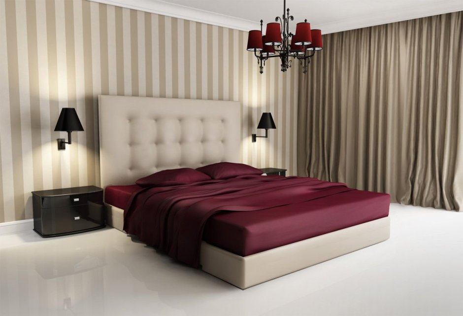 Готическом стиле спальня красная