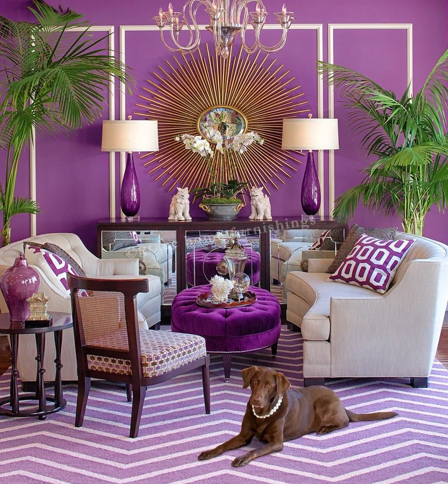 Гостиная в фиолетовом цвете