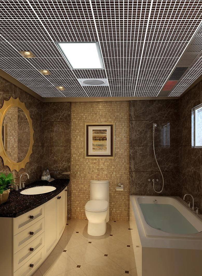 Керамическая плитка на потолок в ванной