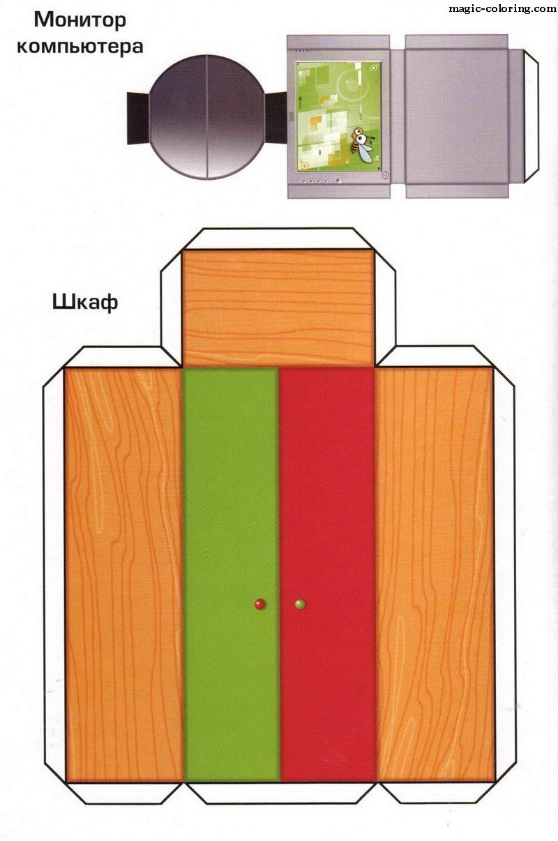 Макет мебели из картона