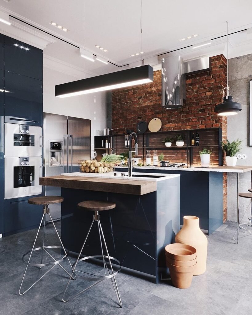 Дизайн кухни лофт