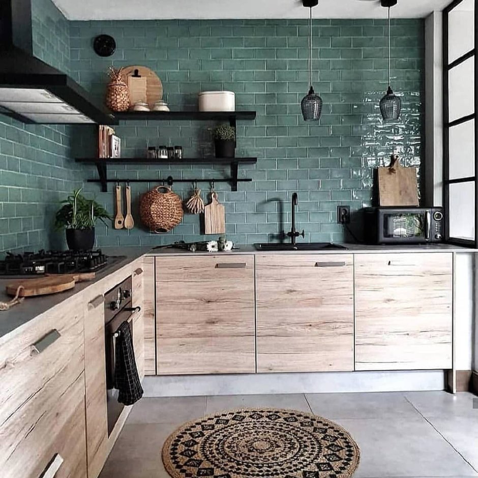 Темная кухня лофт