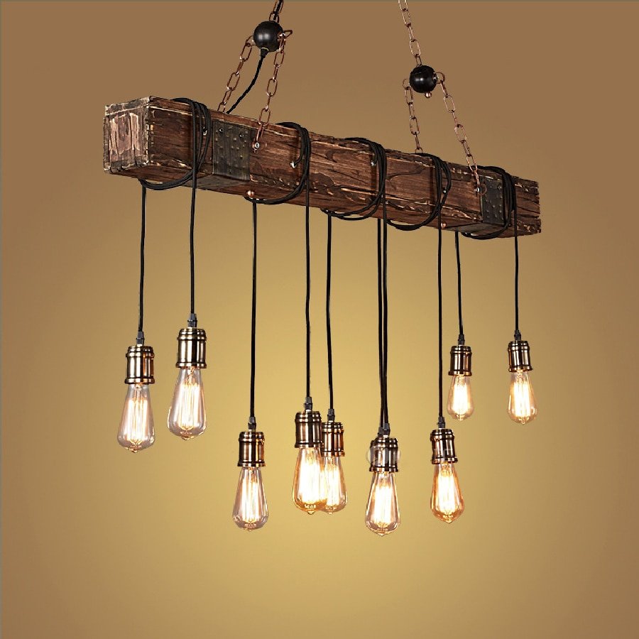 Люстра Vintage Wood Chandelier