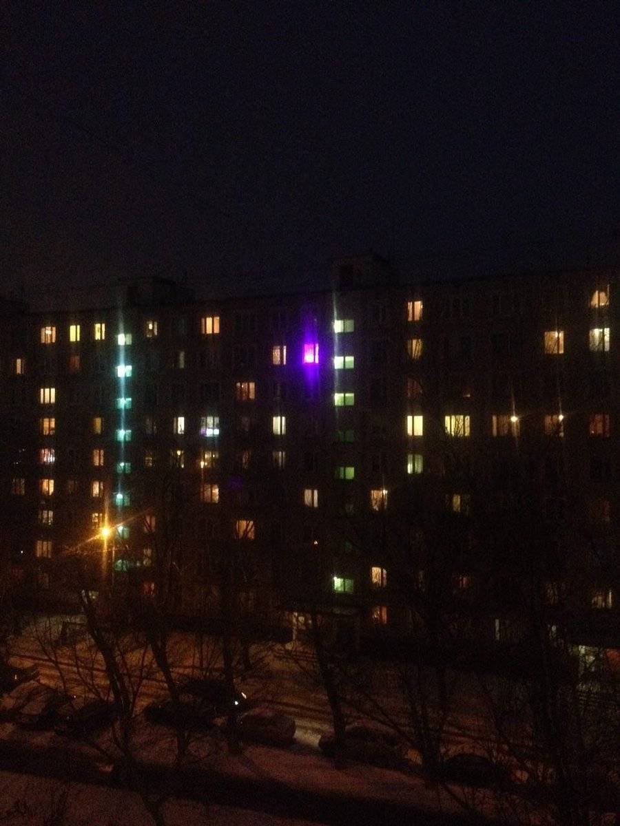 Свет в окнах многоэтажек