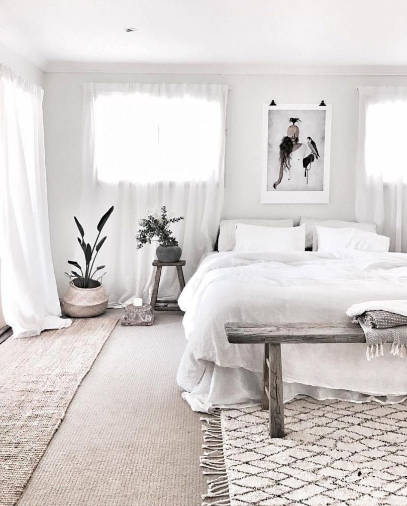 Скандинавский стиль в интерьере спальни ковры
