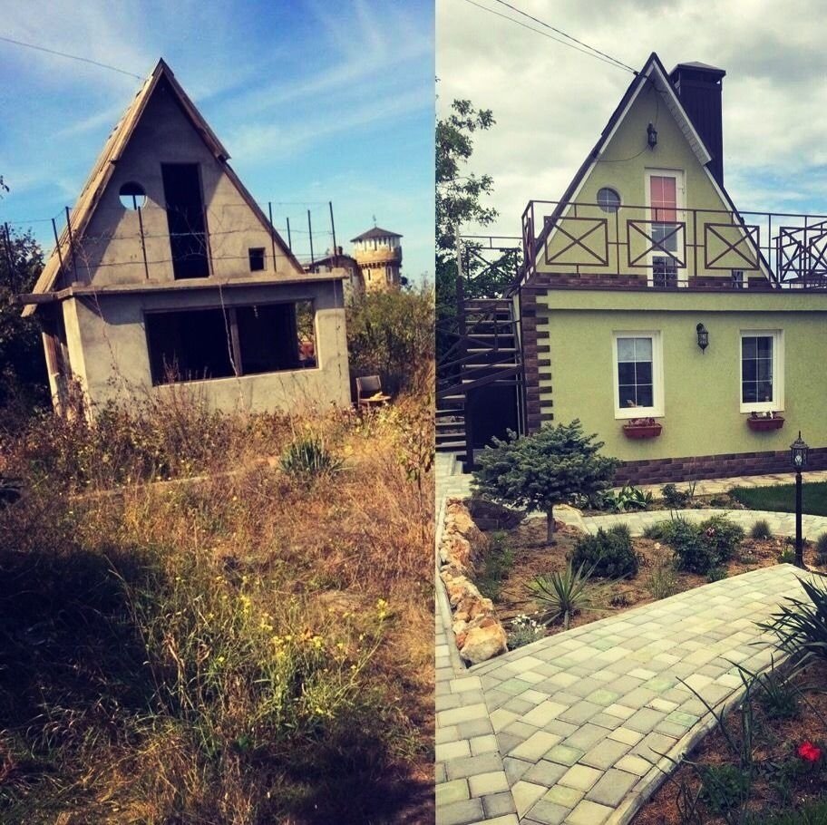 Старый дачный дом до и после