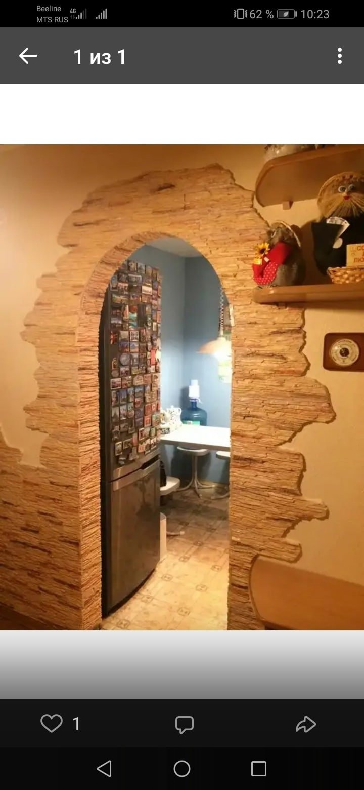 Отделка арки декоративным камнем