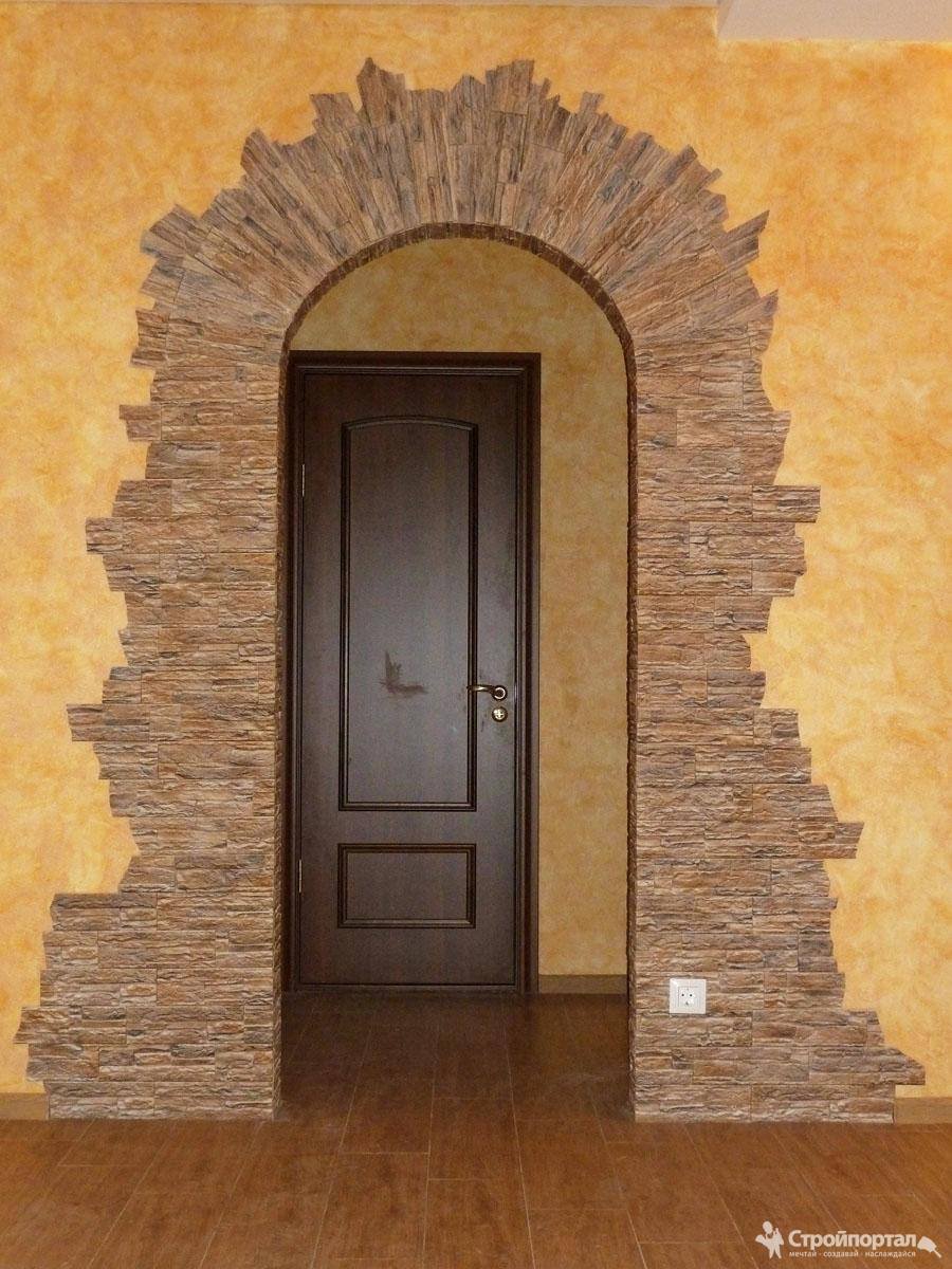 Отделка арки декоративным камнем