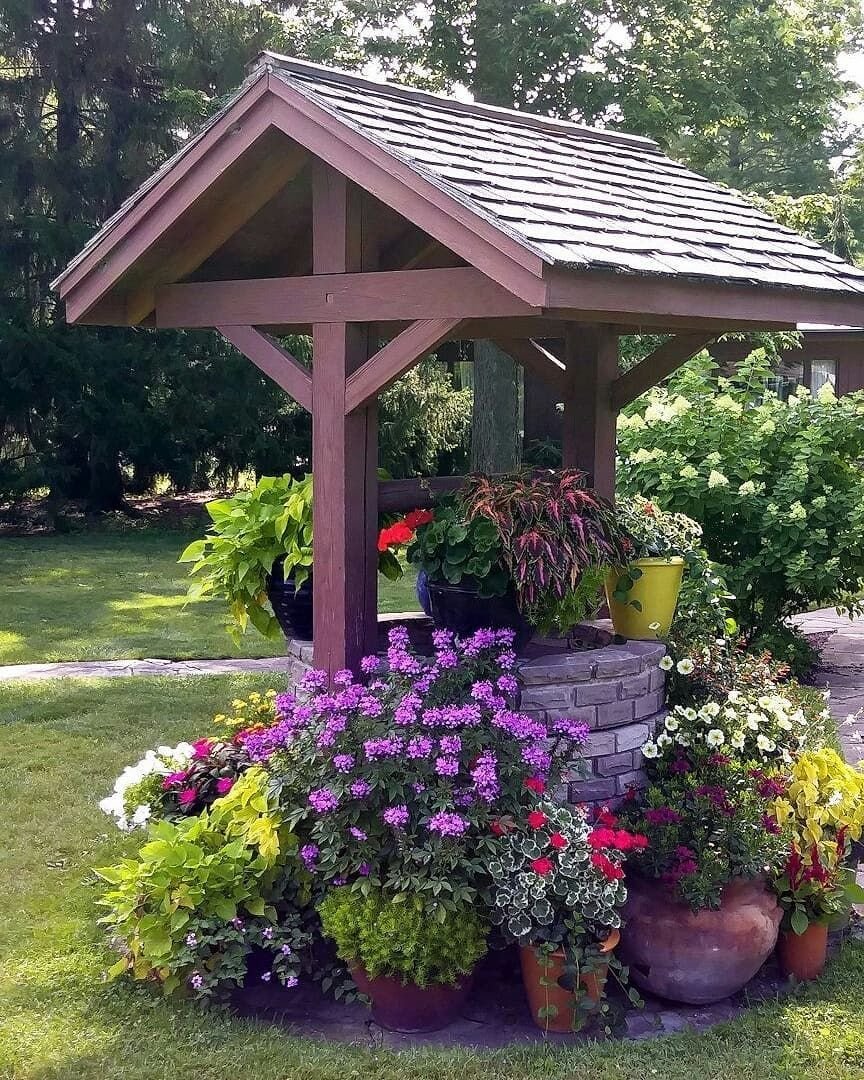 Декоративный колодец из шин