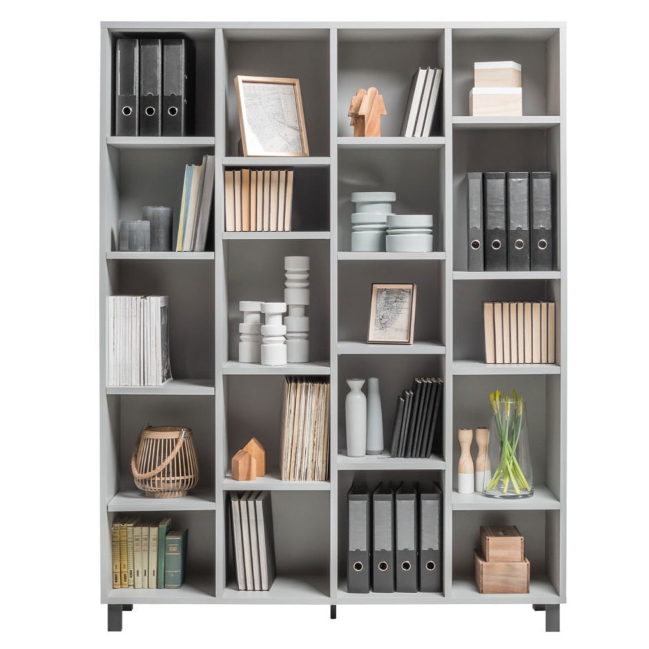 Книжный стеллаж серый