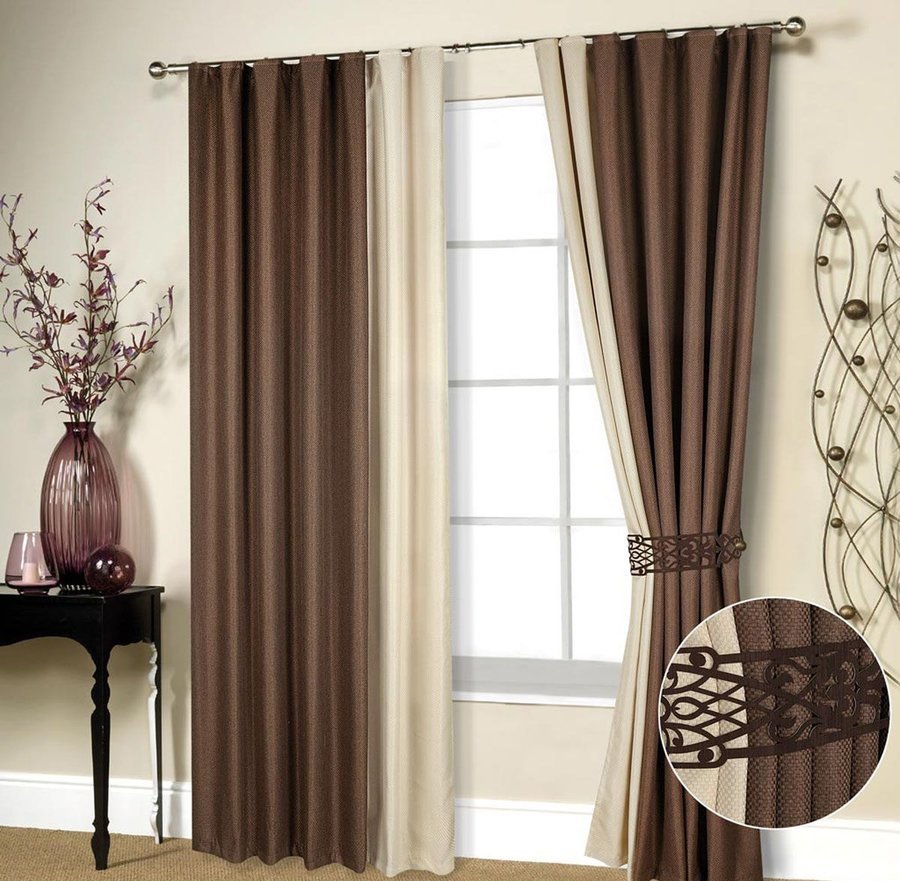 Комбинированные шторы для гостиной