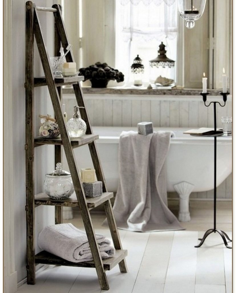 Лестница для полотенец в ванной