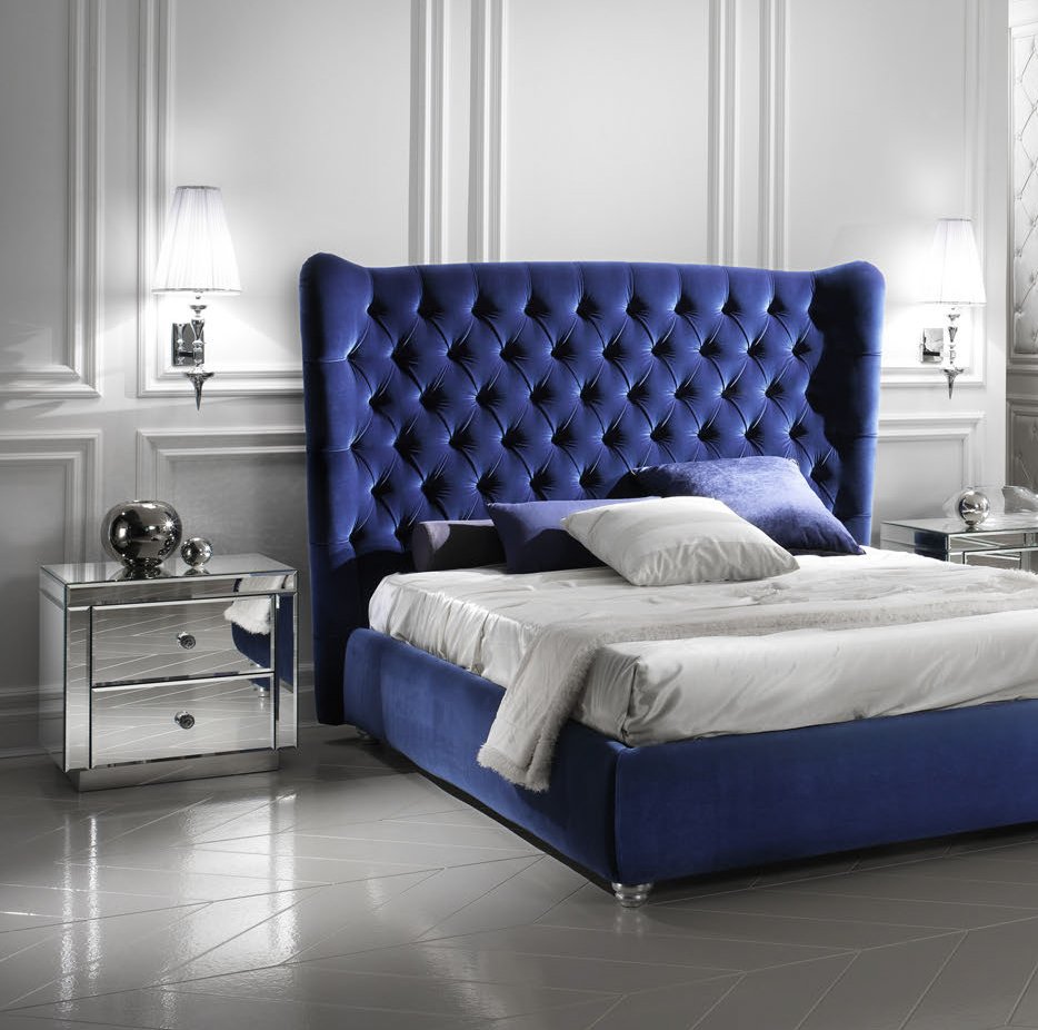Кровать Шерона-Legs 140 Velvet Blue