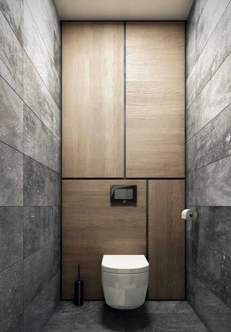 Стеллаж в туалете за унитазом