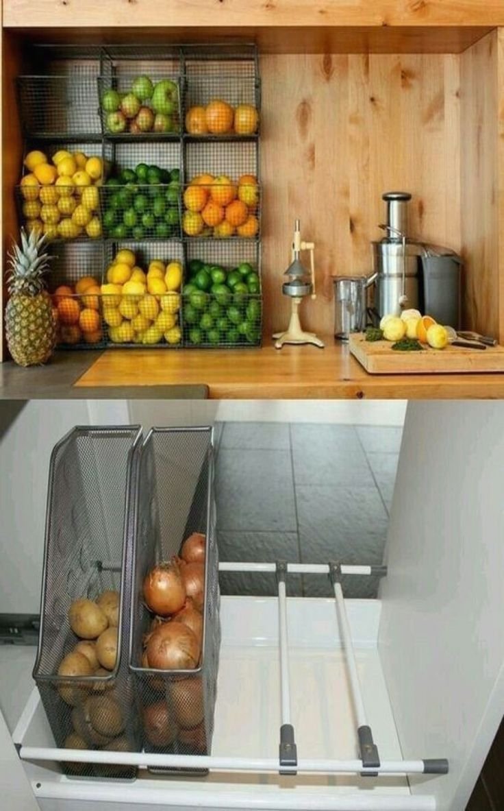 Ящики для овощей в кухонном гарнитуре