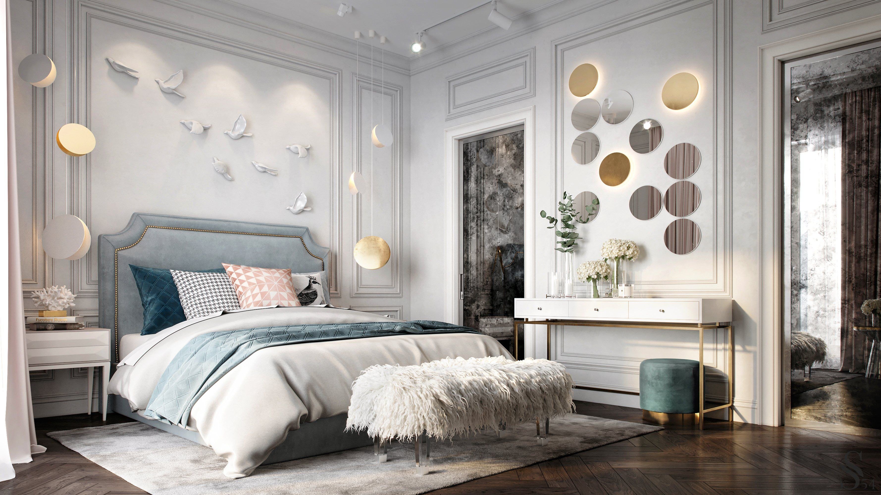 Обои для спальни в современном стиле: 58 фото