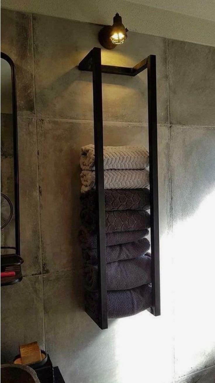 Полка в ванную в стиле лофт