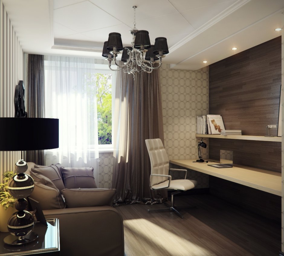 Гостиная с рабочей зоной