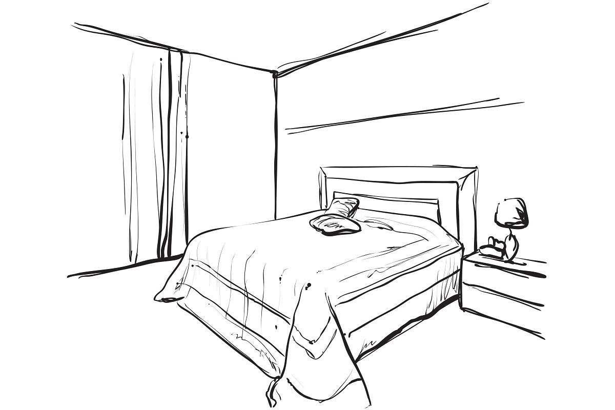 Комфортная спальня рисунок