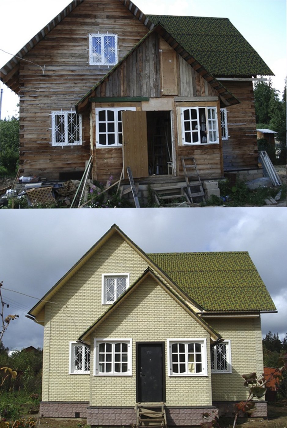 Отделка старого дома из бревна