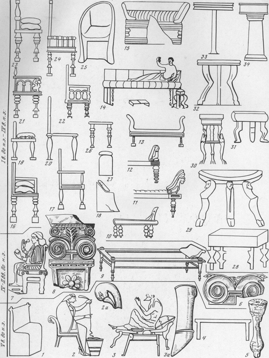 Мебель древних греков