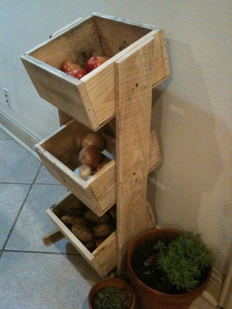 Этажерка деревянная для хранения овощей