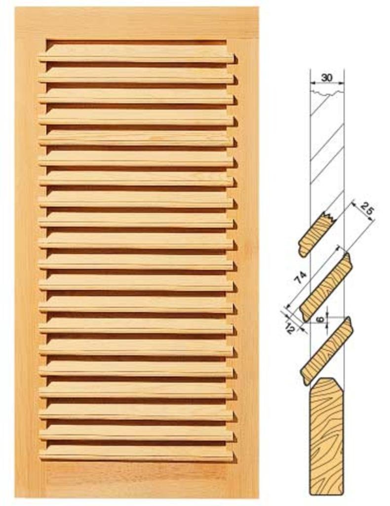 Двери жалюзийные деревянные чертежи