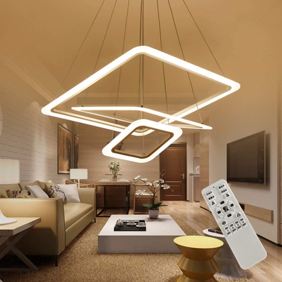 Люстра квадратная led1х60