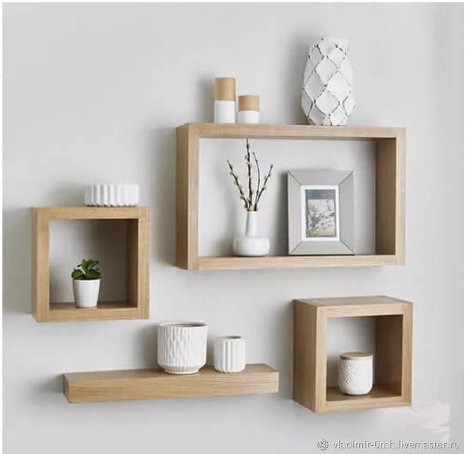 Настенные полки в интерьере