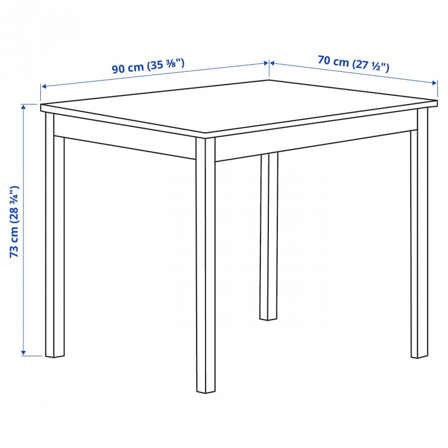 Ölmstad ОЛМСТАД стол белый 90x70 см