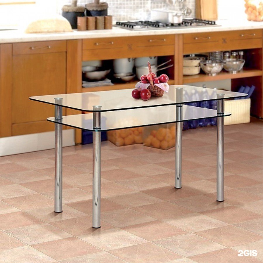 Столы для кухни из цветного стекла