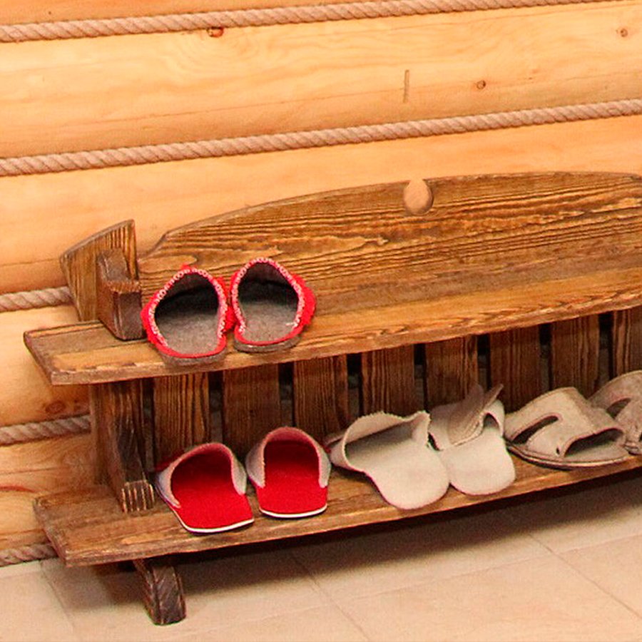 Полка для обуви деревянная