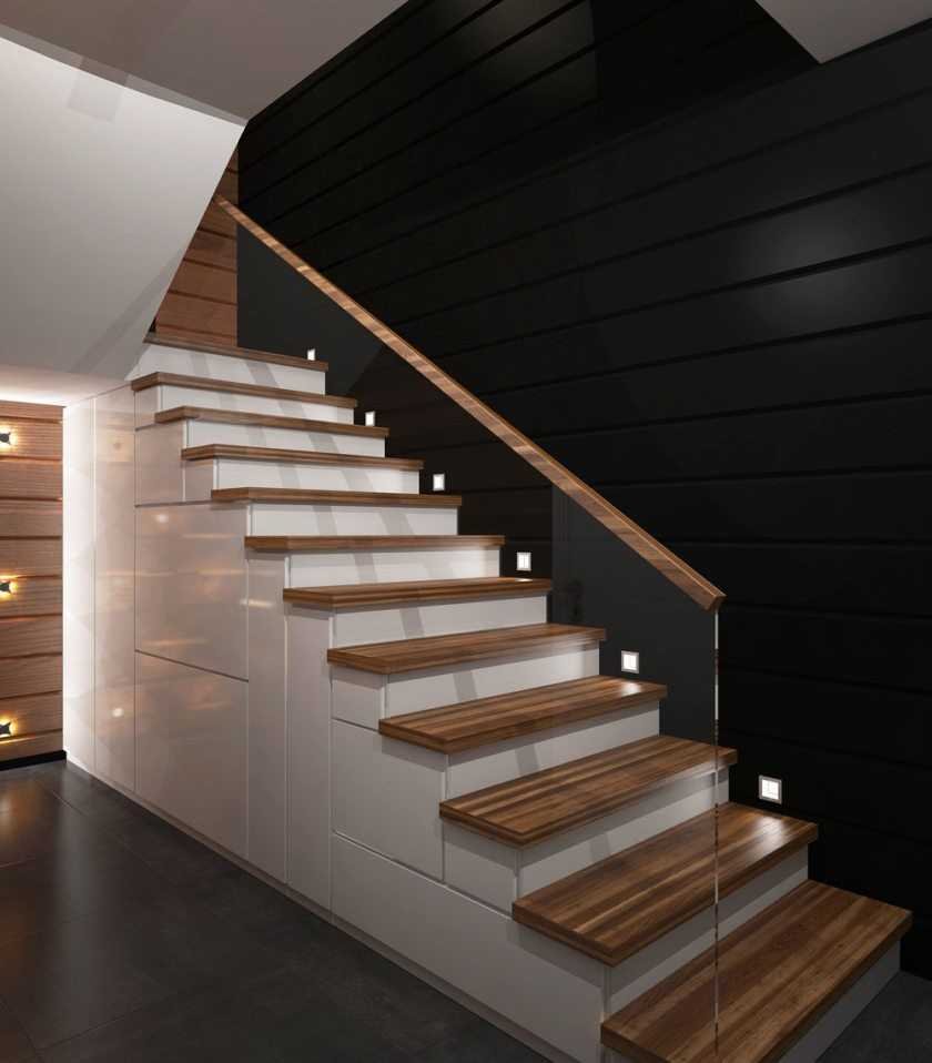 Мраморная лестница с подсветкой