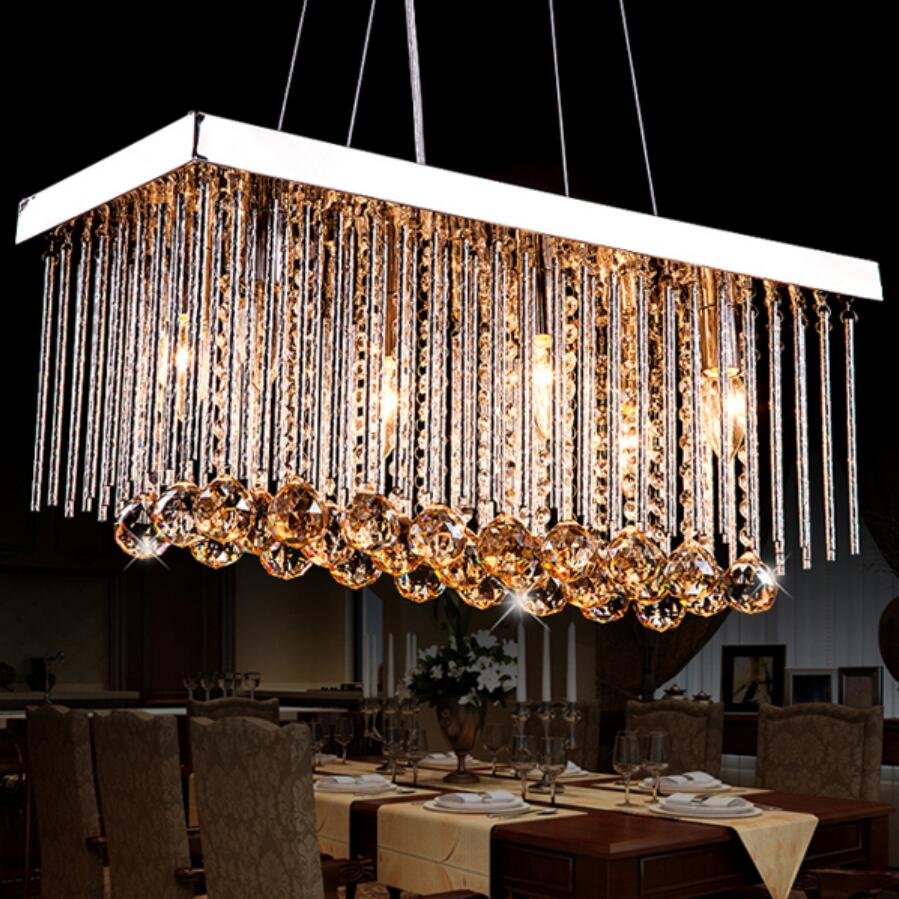 Длинная прямоугольная люстра