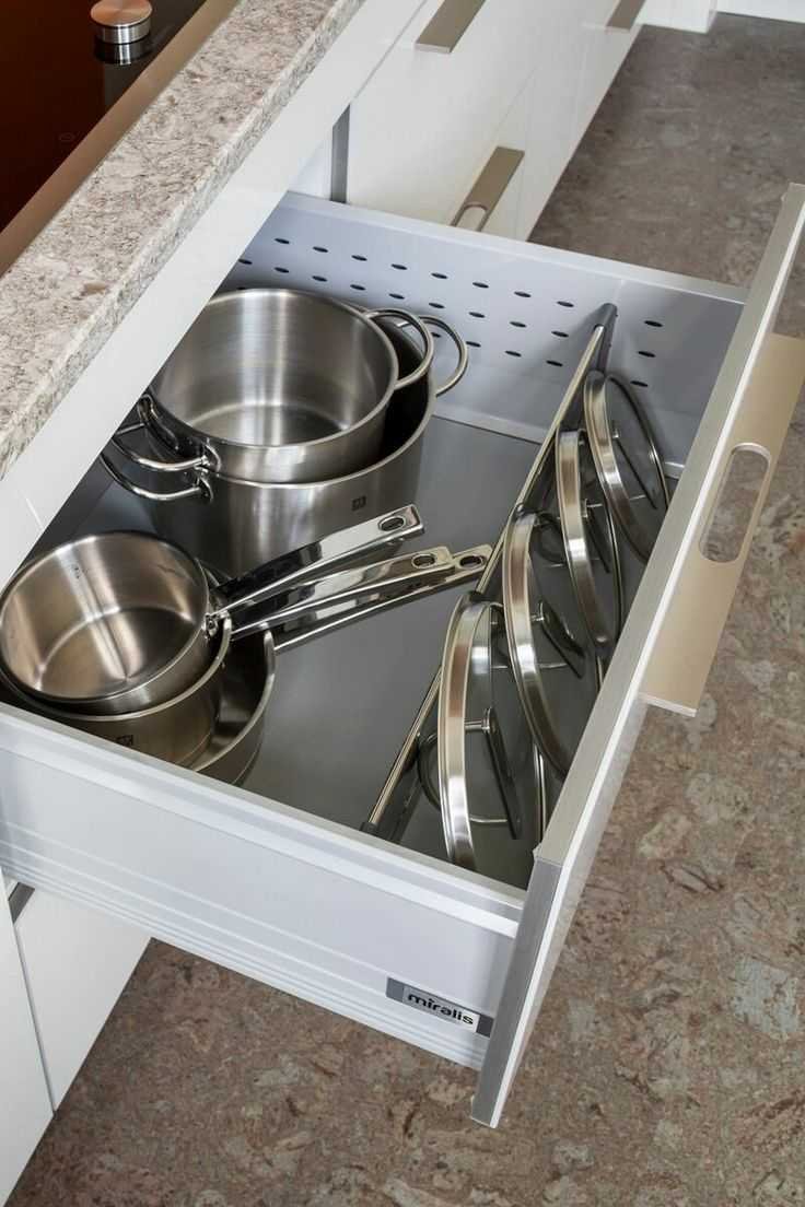 Хранение кастрюль и сковородок на кухне