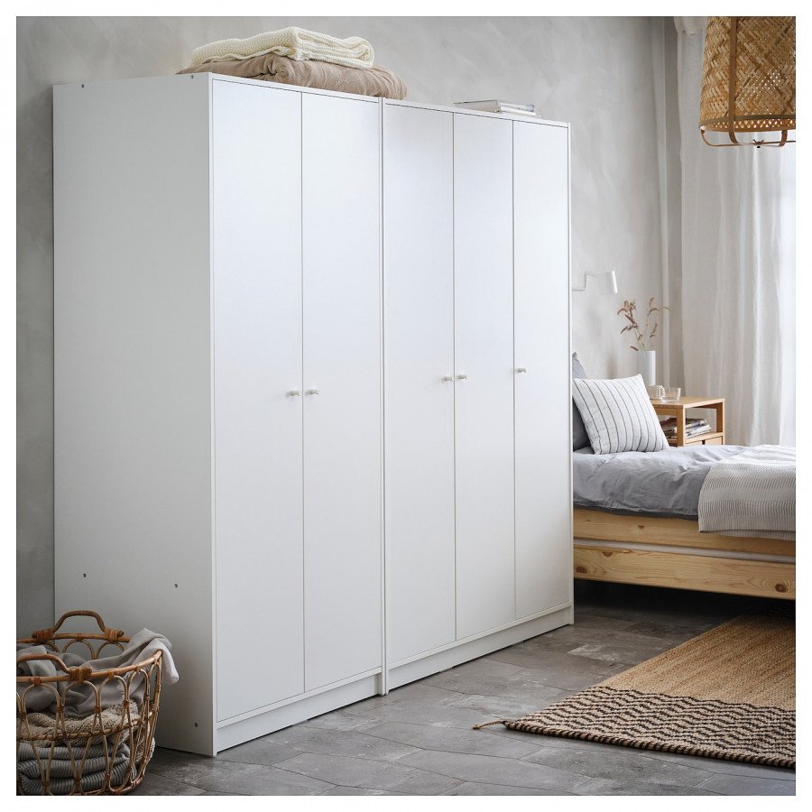 Клеппстад гардероб 3-дверный, белый, 117x176 см