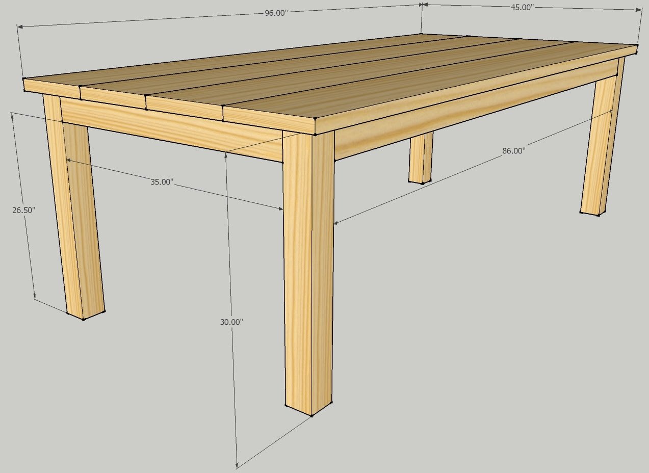 Конструкция стола из дерева