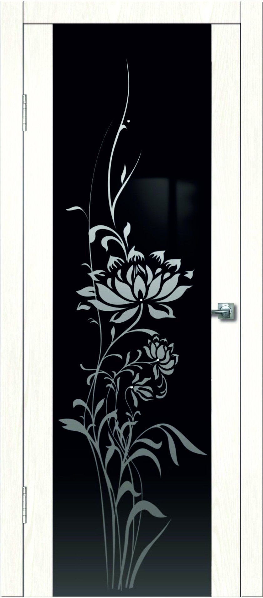 Аврора белое Сатинато - стеклянная межкомнатная дверь