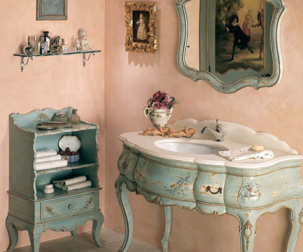 Мебель для ванной комнаты в винтажном стиле