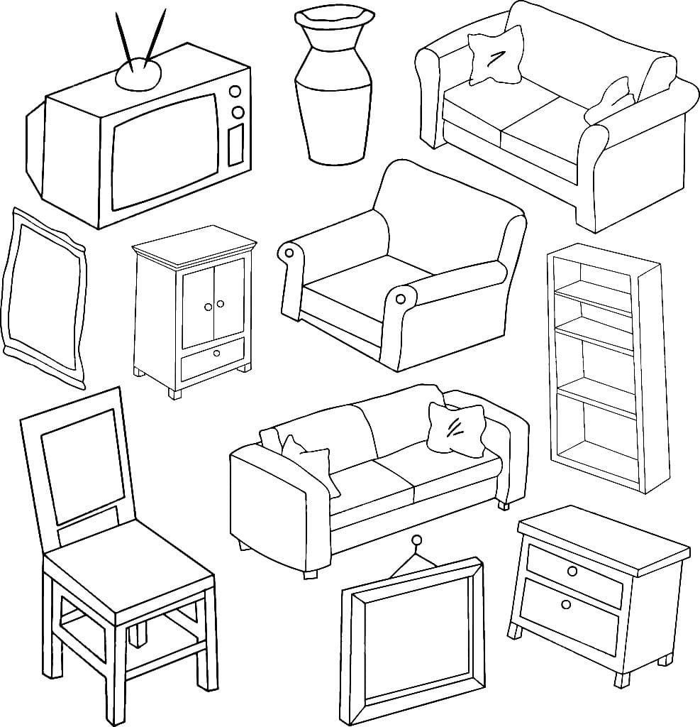 Мебель для бумажного домика