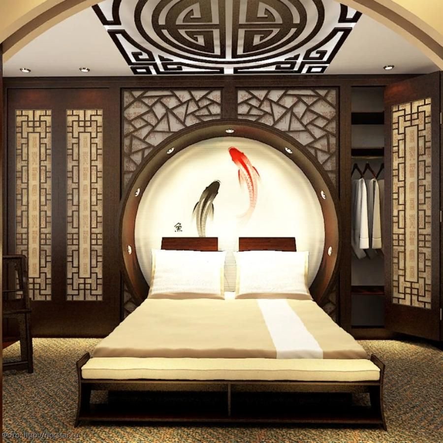 Спальня в азиатском стиле