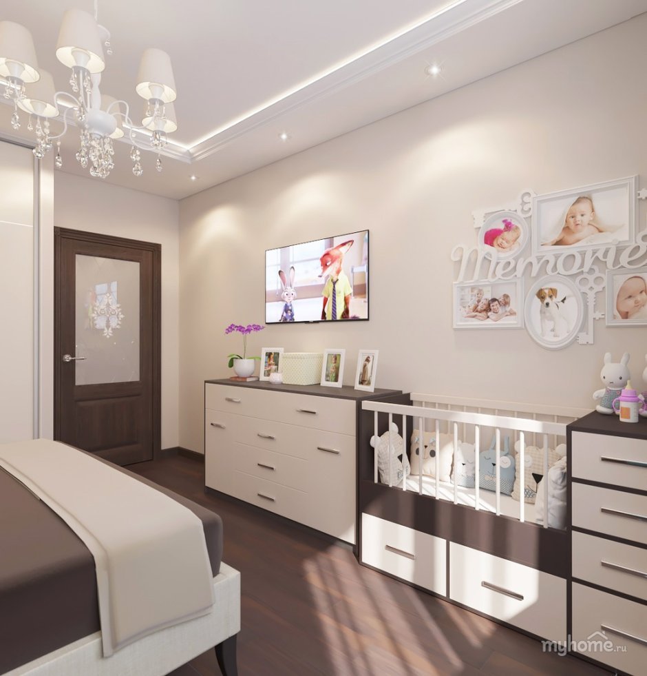 Дизайн комнаты для молодой семьи