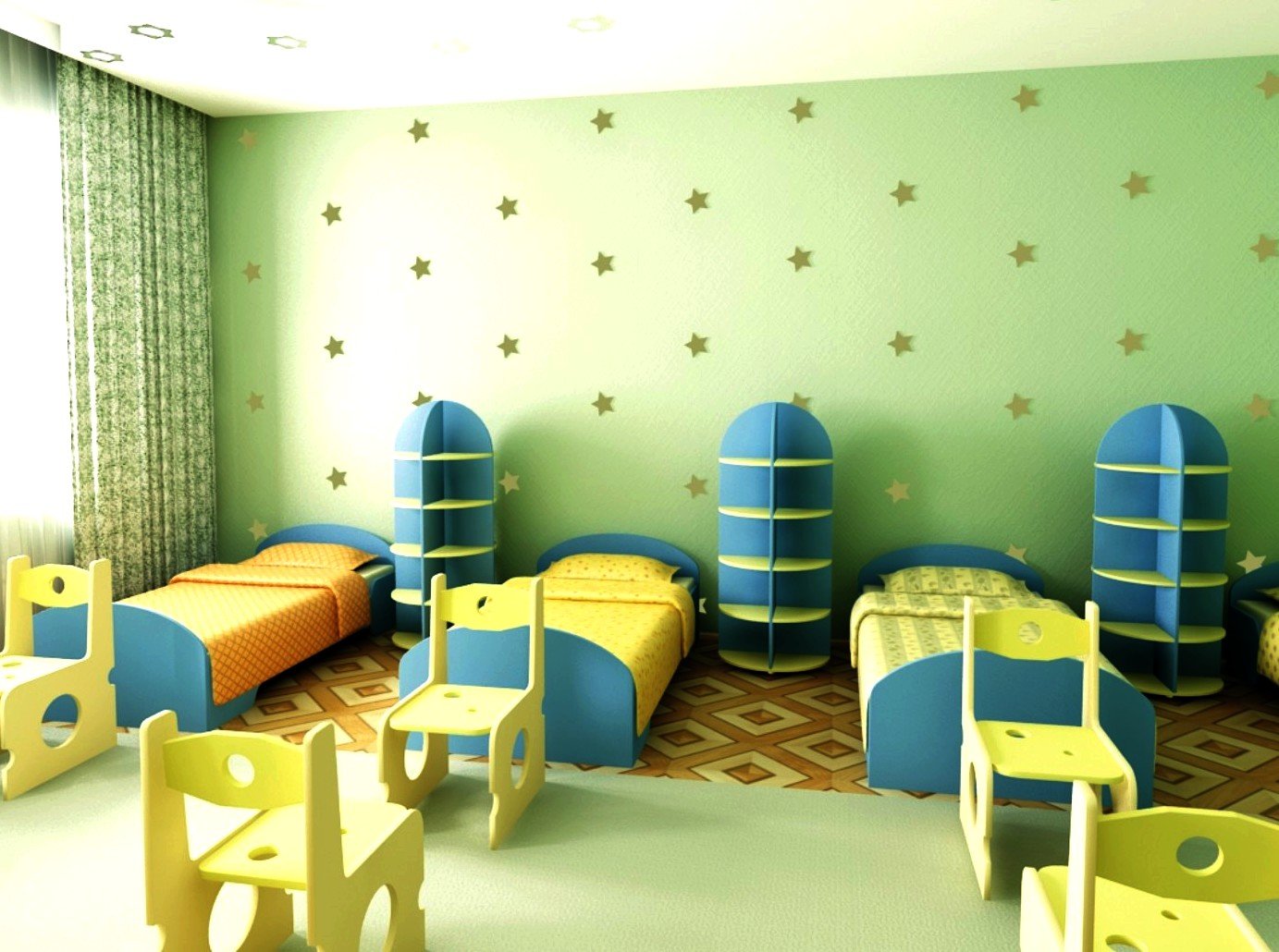 Помещения в садике. Спальная комната в детском саду. Спальные комнаты в детском саду. Спальня в детском саду. Детская спальня в детском саду.